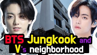 Walking from BTS Jungkook’s house to V’s house The most expensive street in Seoul [upl. by Aenal]