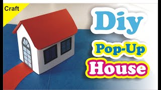 how to make pop up house card pop up house card pop up house card easy step by step  easy popup [upl. by Notsirk]