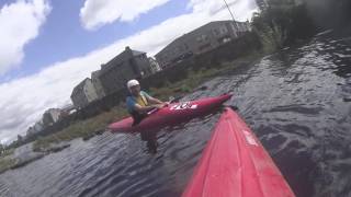 River pt1 River kayaking going over the weir Bandon West Cork [upl. by Onimixam]