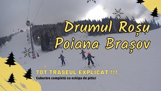 Coborare completa Drumul Rosu  Poiana Brasov  Ski Slopes Romania [upl. by Lashar]