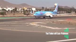 Tui Fly Take off Gran Canaria Airport [upl. by Akaenahs640]