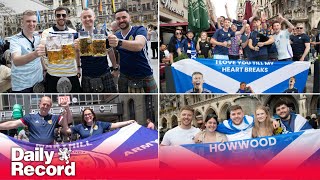 Scotland at Euro 2024 Tartan Army arrive in Munich for Germany game  and give their predictions [upl. by Popele]