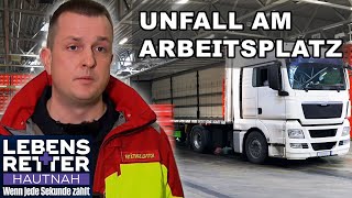 Arbeitsunfall Fahrer bei Containerverladung schwer verletzt  Lebensretter hautnah  SAT1 [upl. by Becker]