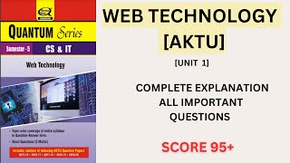 Web Technology AKTU UNIT 1 With Notes  B Tech 3rd Year KCS 602 Fully Explained  Study4sub [upl. by Llerrej]