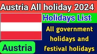 Austria public holidays in 2024 [upl. by Tracy436]