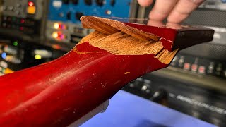 Broken Gibson Headstock Repair Sweet Tone RiotHomeRecording [upl. by Rainer]