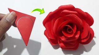 How To Make Paper Rose Easy  Beautiful Paper Rose Flower Making Idea  Diy Paper Rose Flower [upl. by Leena642]