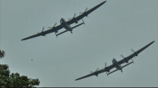 2 Lancasters Farewell to Canadian Lancaster “VERA” – Goodwood [upl. by Thatch]