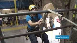 Industrial abseiling over an edge in rope access Access Techniques Ltd [upl. by Ajna]