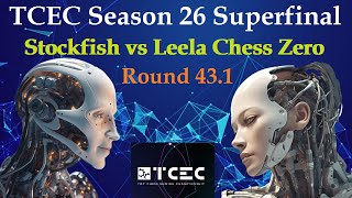 TCEC Season 26  Superfinal  LC Zero 031dag5350a2e vs Stockfish dev20240513  Round 431 [upl. by Portugal]