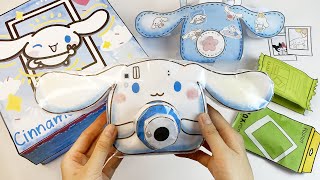 💸paper diy💸  Cinnamoroll 시나모롤 sanrio 산리오 camera fujifilm instax blindbag unboxing  asmr [upl. by Deidre]