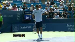 Dimitrov Hits Freak Net Cord Vs Ferrer In Cincinnati [upl. by Godber]