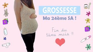 👶 Ma 24ème SA  Bébé sest retourné  💛 [upl. by Ynaiffit990]