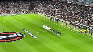 First time UEFA EUROPA LEAGUE anthem sounds at CAMP NOU in 4k🔵🔴 [upl. by Oinegue490]