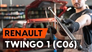 Hoe een gasveer achterklep vervangen op een RENAULT TWINGO 1 C06 AUTODOCTUTORIAL [upl. by Elset]