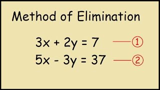 Method of Elimination Steps to Solve Simultaneous Equations [upl. by Ulysses]