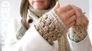 How to Crochet Wrist Warmers Part of a Matching Set [upl. by Talbert]