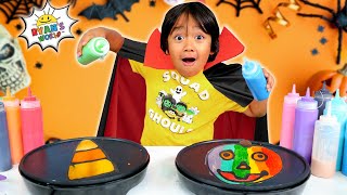 Halloween Pancake Art Challenge with Ryans World [upl. by Suravart]