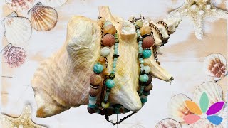 Multi Strand necklace using Seafoam Sunrise Jody [upl. by Kasper]