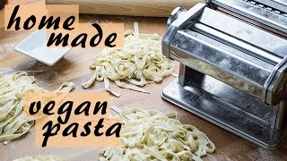 VEGAN PASTA FROM SCRATCH  How to make vegan pasta no egg home made [upl. by Akinnej]