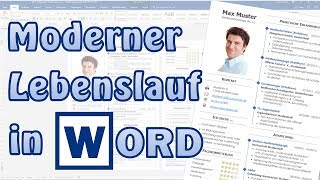 Lebenslauf modern in Word Bewerbung Studium Akademiker CV Muster Beispiel [upl. by Avevoneg]