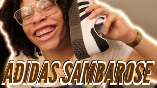 ADIDAS SAMBAROSE CLOUD WHITE UNBOXING  First impressions 😎👟 [upl. by Silbahc]