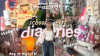 DAY IN MY LIFE 🎀 content creator A student grwm for school my routines makeup skincare VLOG [upl. by Graner]