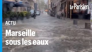 Marseille frappée par des pluies torrentielles le VieuxPort noyé sous les eaux [upl. by Graves416]