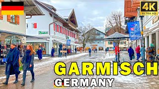 🇩🇪 GERMANY GARMISCHPARTENKIRCHEN Walking tour in a town in the German Alps  4K HDR 60fps [upl. by Ayotahc]