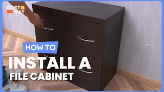 How to Install the 2Drawer File Cabinet with Lock Hinging Bar Letter  HW67626 costway howto [upl. by Mcarthur]