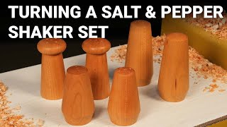 Turning a Salt and Pepper Shaker Set  Woodturning Demo [upl. by Einnel]