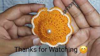 Diy super easy crochet keychaincrochet keychain tutorial step by step 🗝🗝🤑🤑 [upl. by Noevart]