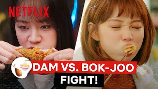 Mukbang Battle Kim Bokjoo VS Lee Dam 🍗🍚🥘🍜🥯 Best of Mukbang Faceoff  Netflix Philippines [upl. by Ahsauqram683]