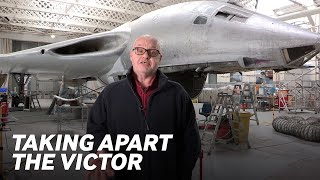 Britains nuclear bomber undergoes conservation  Handley Page Victor [upl. by Nnayllek]