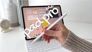 2022 iPad Pro M2 ✨ Aesthetic Unboxing  Apple Pencil and Magic Keyboard Accessories [upl. by Ias]