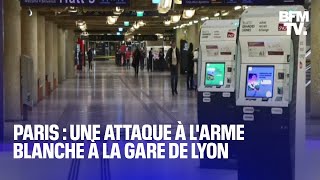 Paris trois blessés après une attaque à larme blanche à la gare de Lyon [upl. by Ynej827]