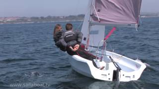 How to Sail  How to tack turn around a two person sailboat [upl. by Auguste]