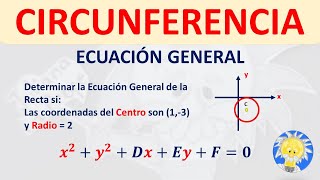 ⭕ CIRCUNFERENCIA ECUACIÓN GENERAL conociendo radio y centro  Juliana la Profe [upl. by Heng]