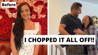 I CUT OFF ALL MY HAIR  HUSBANDS REACTION [upl. by Maia]