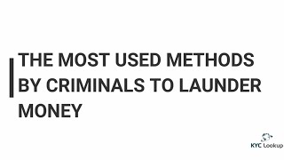 The MOST used methods for MONEY LAUNDERING  AML Tutorial [upl. by Fassold950]