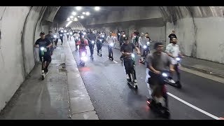 Cops Chase Group On Scooters DownTown LA Ca 1320ScooterMeet [upl. by Vogel265]