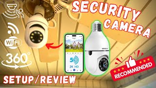 Security Camera WiFi with Alexa Light Bulb Mount  SetupReview [upl. by Aliel409]