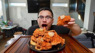 How To Cook NASHVILLE HOT FRIED CHICKEN  MUKBANG [upl. by Ahgiel526]