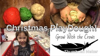 Christmas Sparkly PlayDough E and I make PlayDough [upl. by Berkie250]