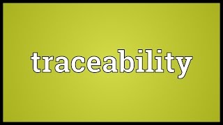 Traceability Meaning [upl. by Onitsuj954]