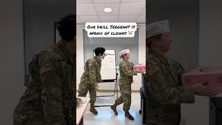 😳 She’s afraid of clowns 🤡 shorts shortsviral shortsfeed army halloween scary military [upl. by Shevlo350]