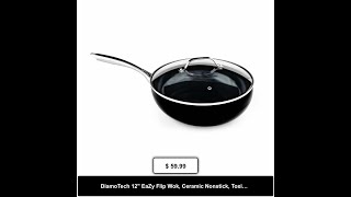 DiamoTech 12quot EaZy Flip Wok Ceramic Nonstick ToxinFree [upl. by Zink672]