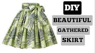 DIY Gathered Skirt With Rope Band Cutting and Stitching Tutorial sewing how howto [upl. by Runkle493]