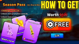 HOW TO GET NEW HALLOWEEN SEASON PASS FOR FREE IN BLADE BALL Roblox [upl. by Lemay230]