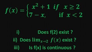 3 Step Continuity Test Discontinuity Piecewise Functions amp Limits  Calculus [upl. by Aseral]